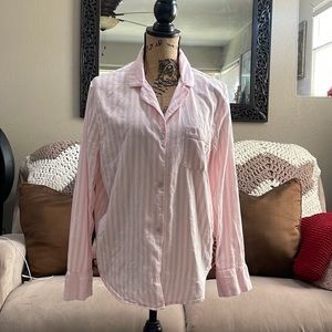 Victoria’s Secret striped pink pajama top